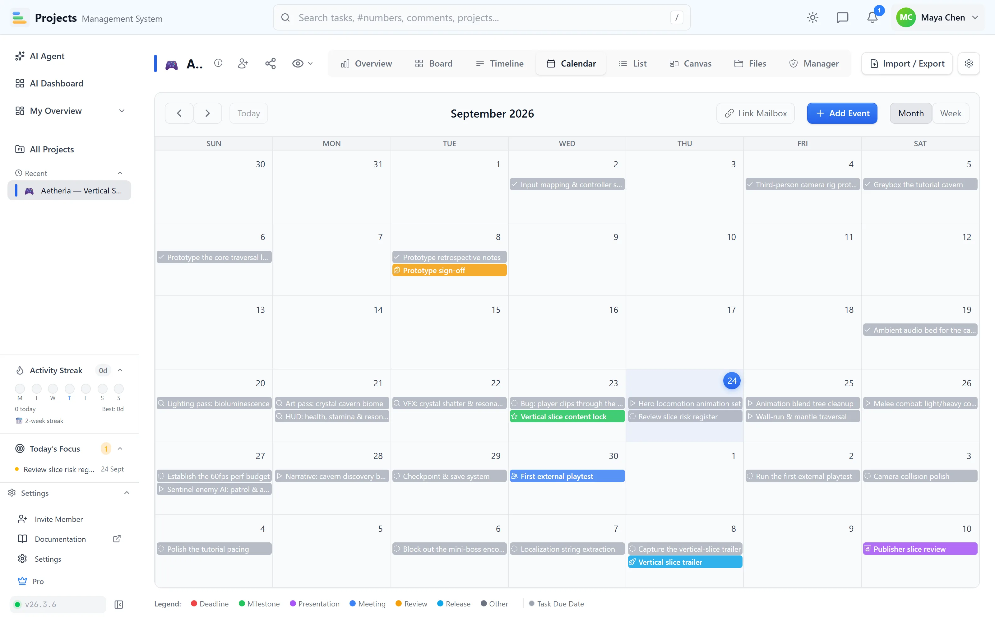 Shared calendar